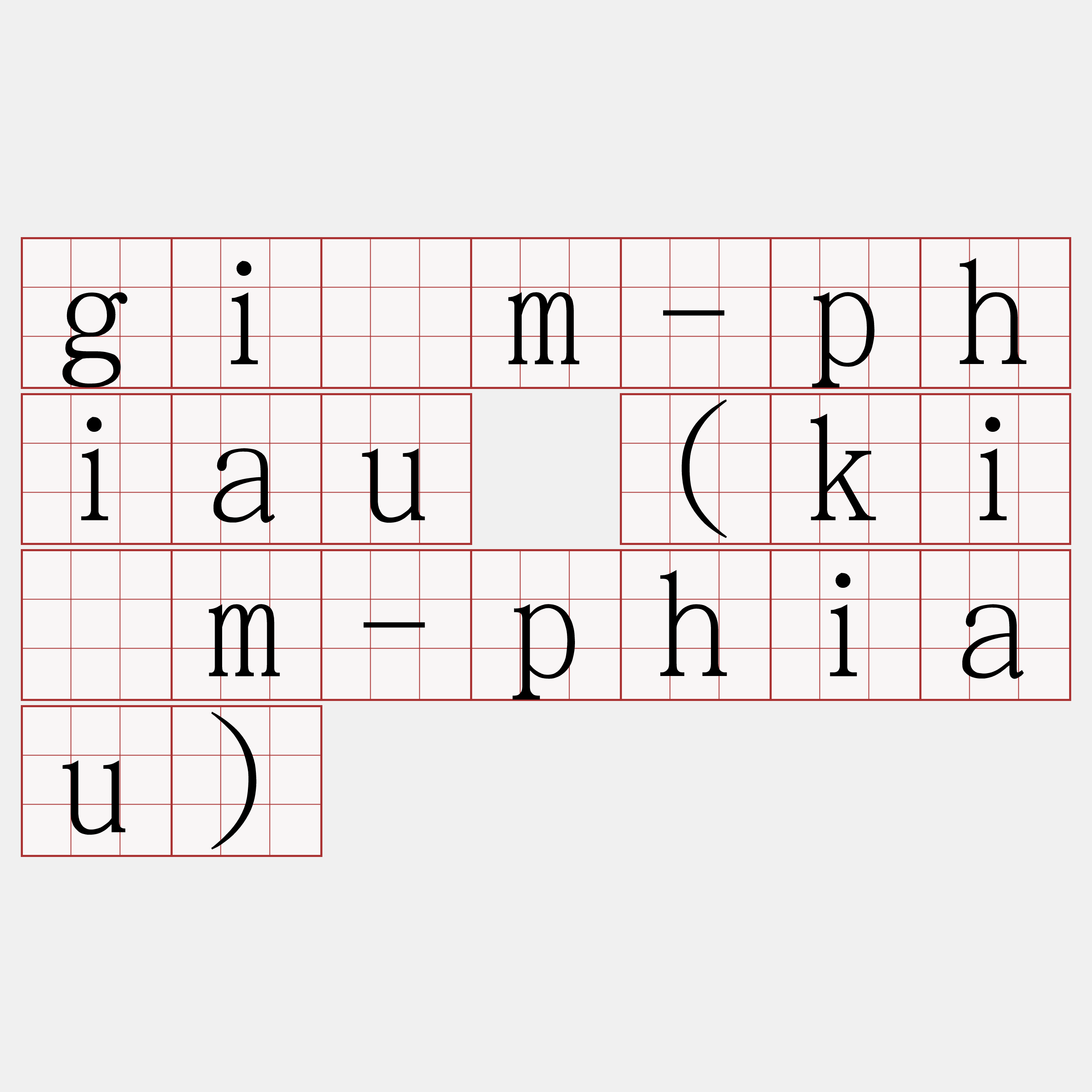 gím-phiau (kím-phiau)